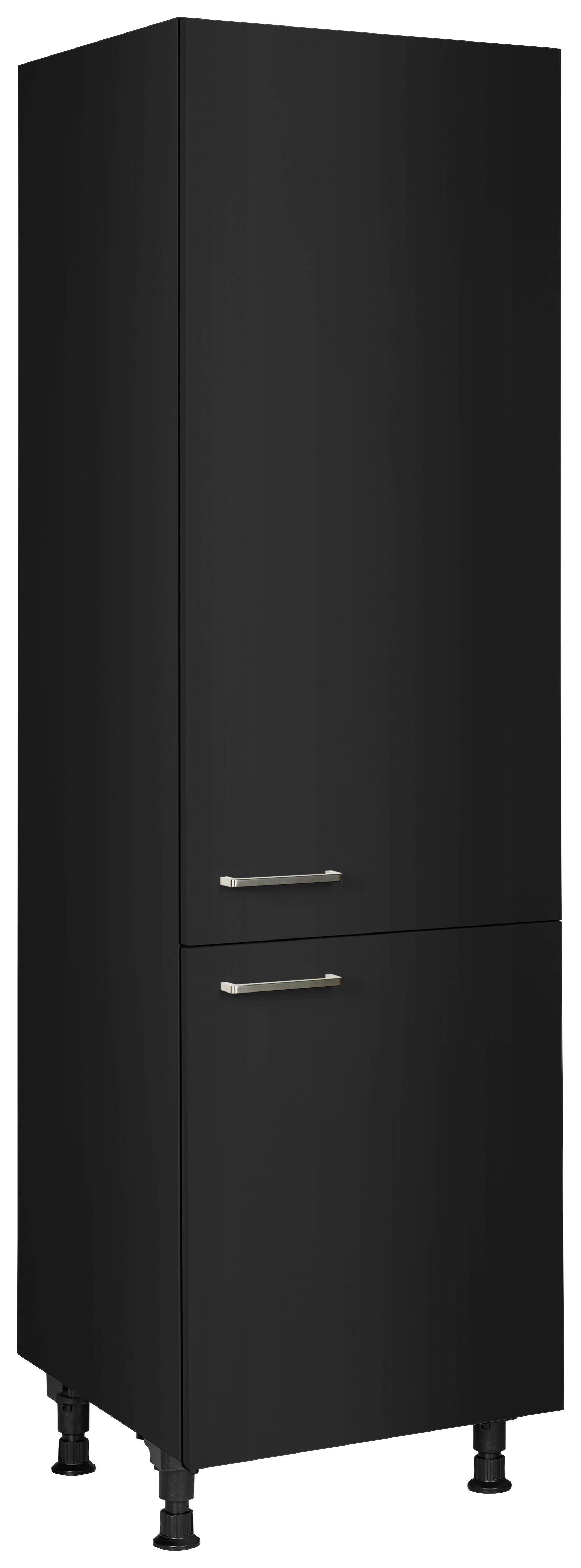Geräteumbauschrank Touch Schwarz - Edelstahlfarben/Schwarz, MODERN, Holzwerkstoff/Metall (60/216,6/58cm) - Nobilia