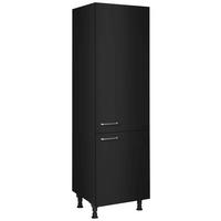 Geräteumbauschrank Touch Schwarz - Edelstahlfarben/Schwarz, MODERN, Holzwerkstoff/Metall (60/216,6/58cm) - Nobilia