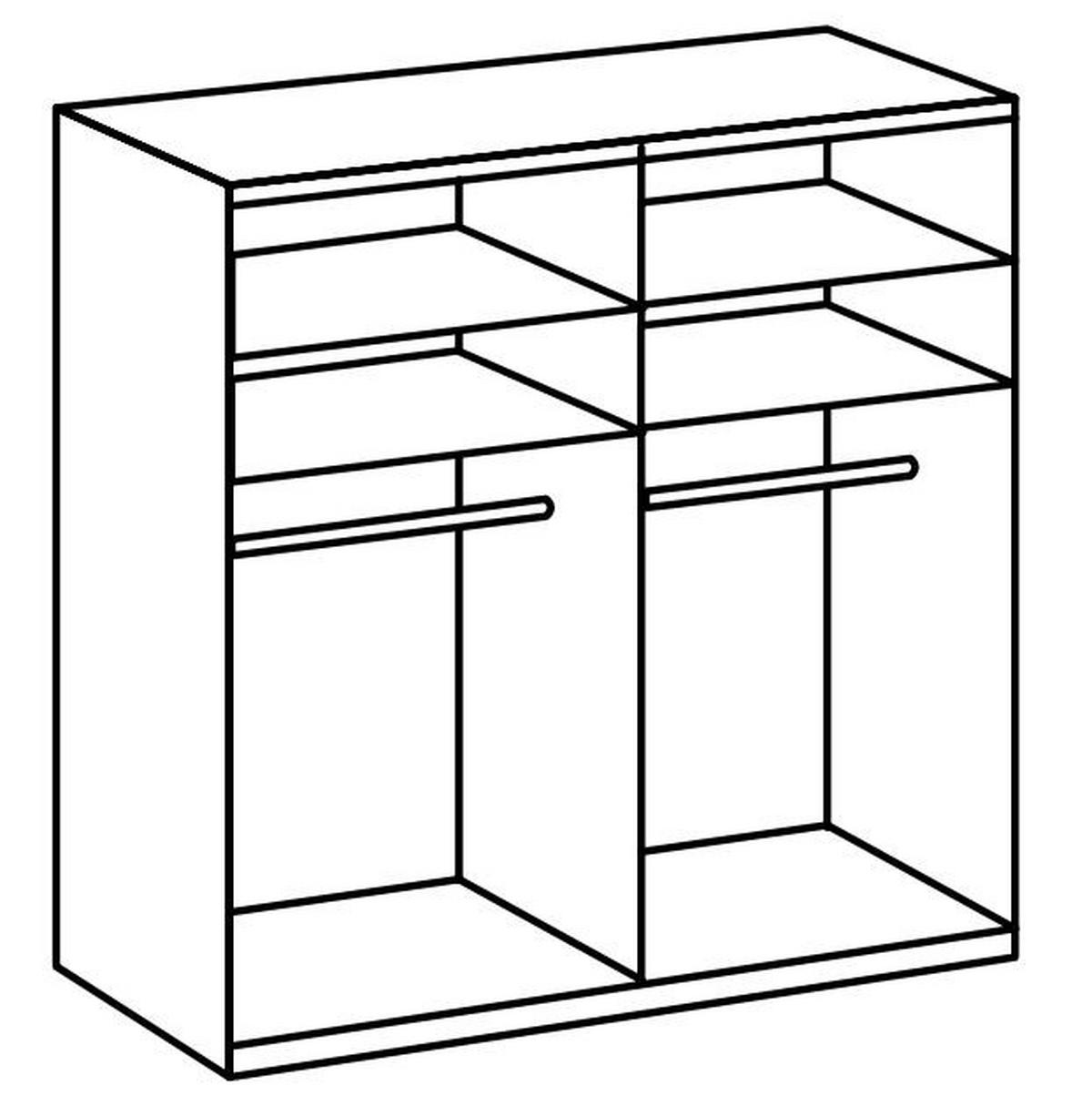 Ormar S Kliznim Vratima Level 36 D - boje hrasta/bijela visoki sjaj, Moderno, drvni materijal/metal (200/236/65cm) - Modern Living