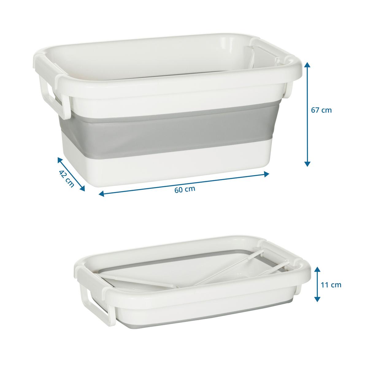 Univerzalna Košara Clean Silw, Bela, Siva - siva/bela, Basics, umetna masa (60/67/42cm) - MID.YOU