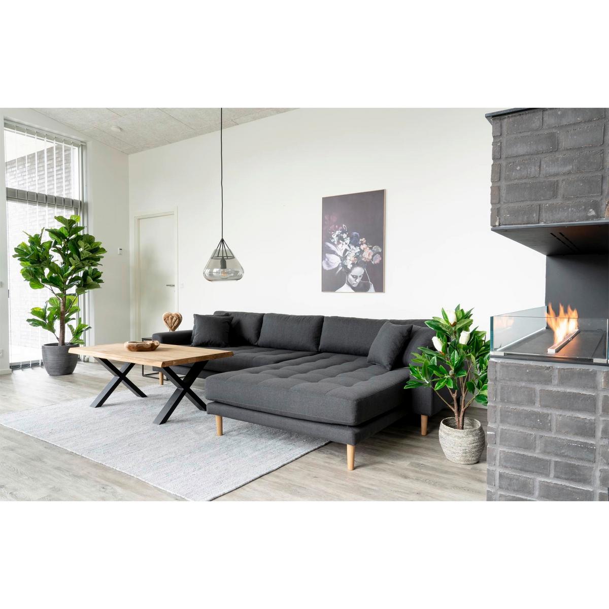 Kunstpflanze Fiddle Leaf Tree Grün - Hellbraun/Schwarz, Basics, Kunststoff (190cm)