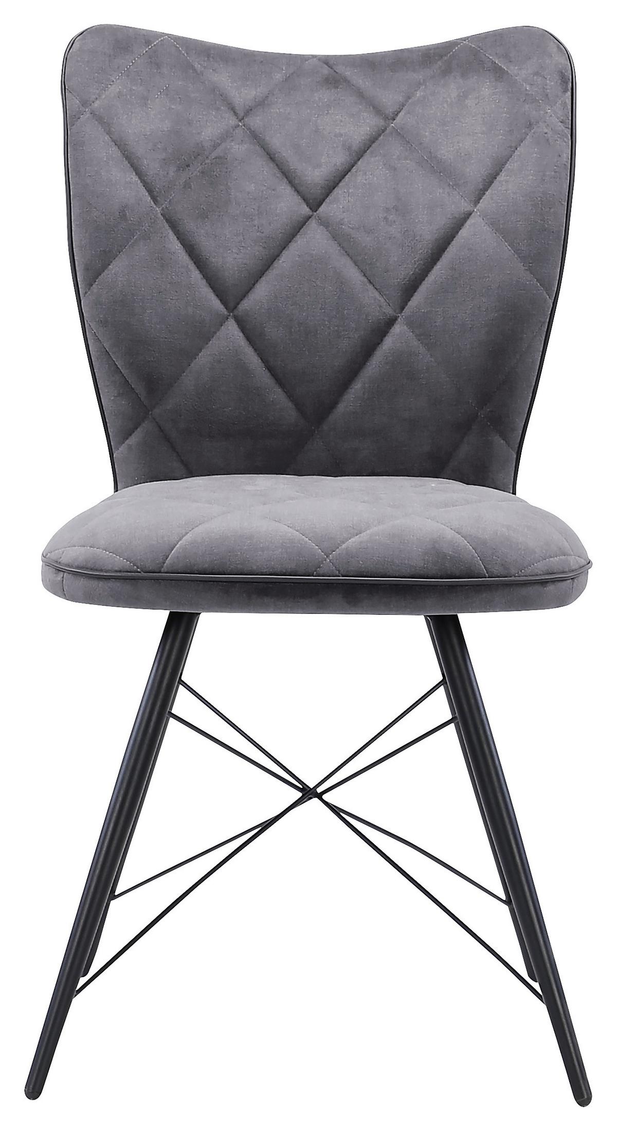 KRZESŁO CHRISTOPHER   -HOM IN- - czarny/szary, Design, metal/tkanina (48/89/62cm) - Hom`in