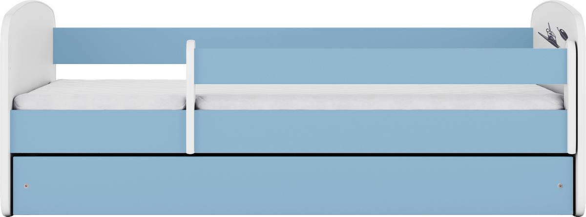 Otroška Postelja Babydreams, Bela, Modra, 80x160cm - modra/bela, Moderno, tekstil/leseni material (80/160cm) - MID.YOU