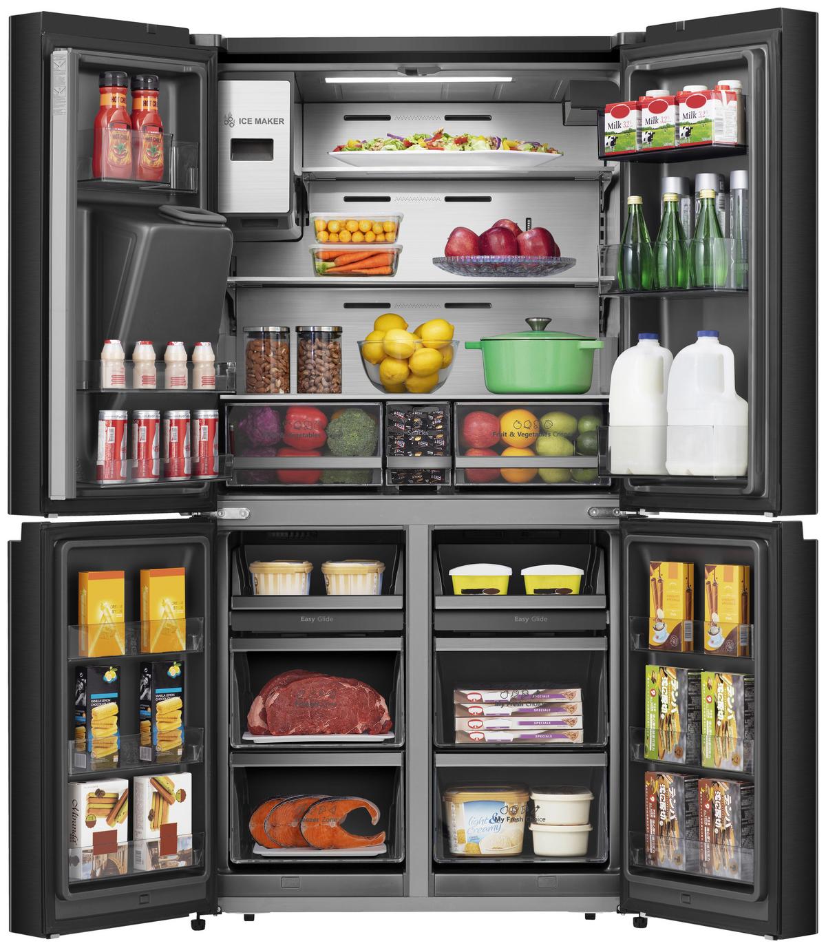 Side-by-Side Schwarz - Schwarz, Metall (91,4/178,5/72,5cm) - Gorenje