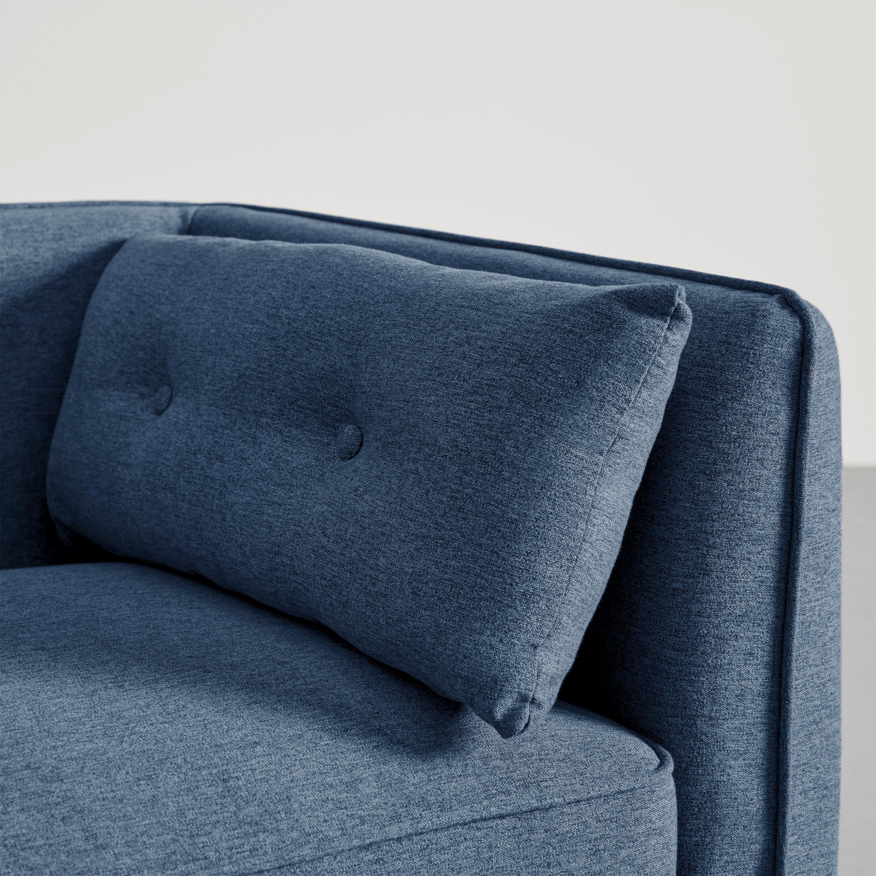 RECAMIERE FANNY - blå/naturfärgad, Modern, trä/textil (154/55/73cm) - Bessagi Home