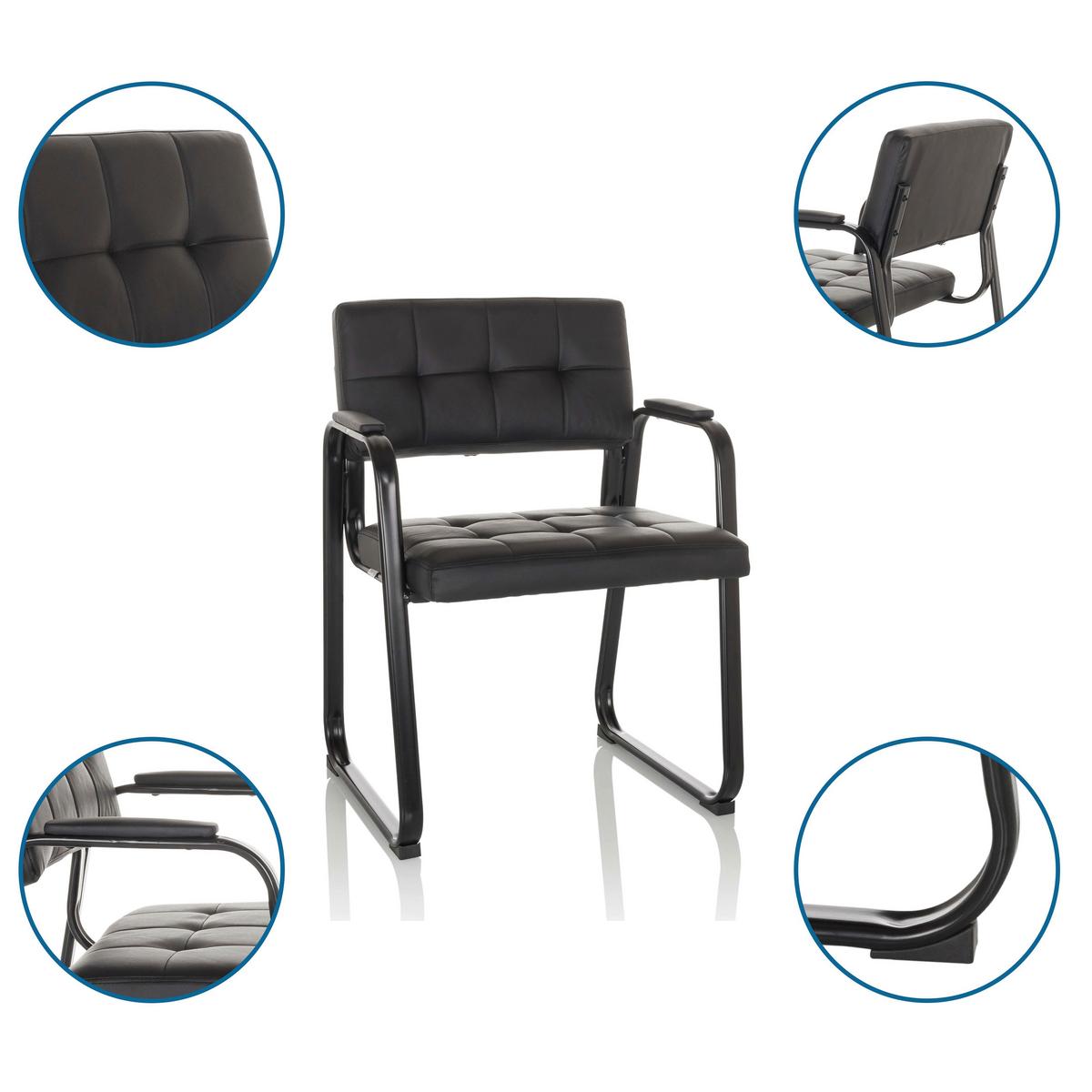 Konferenčni Stol Zanta B Pu, Črna - črna, Basics, kovina/tekstil (58/79/55cm) - MID.YOU