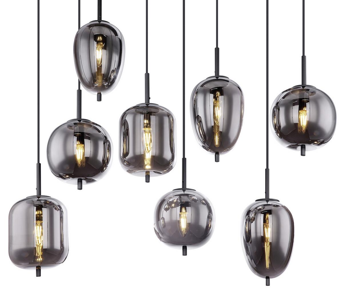 HÄNGELEUCHTE BLACKY - Schwarz, Basics, Glas/Metall (94/34/120cm) - Globo