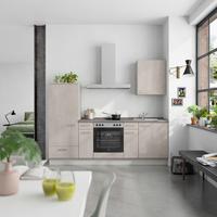 Küchenblock Riva Low m. Geräten Grau - Schieferfarben/Edelstahlfarben, MODERN, Holzwerkstoff/Metall (240cm) - Nobilia