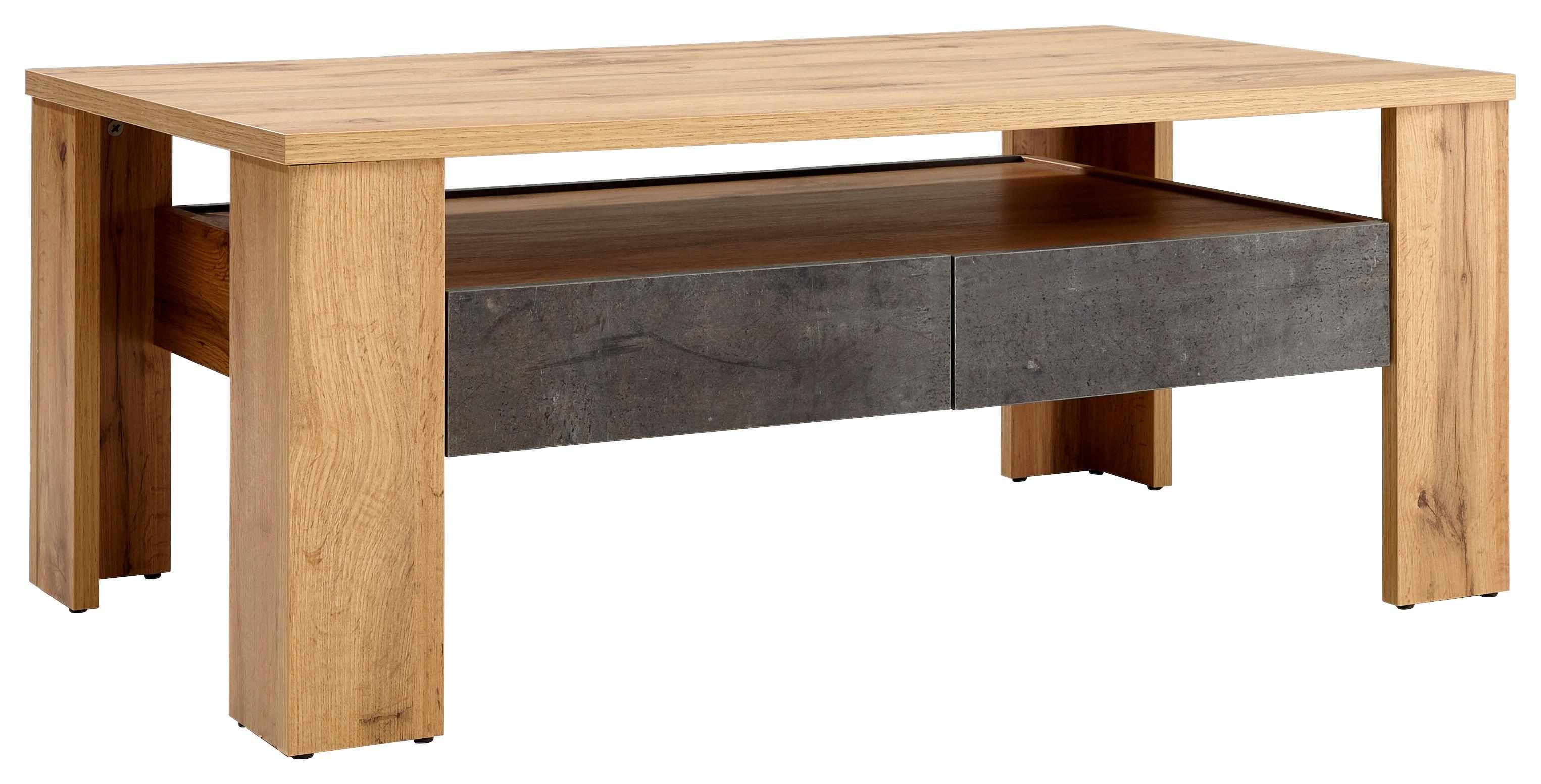 STOLIK KAWOWY MONO - dąb wotan/szary, Design, materiał drewnopochodny (110/64,5/44cm) - Ti'me