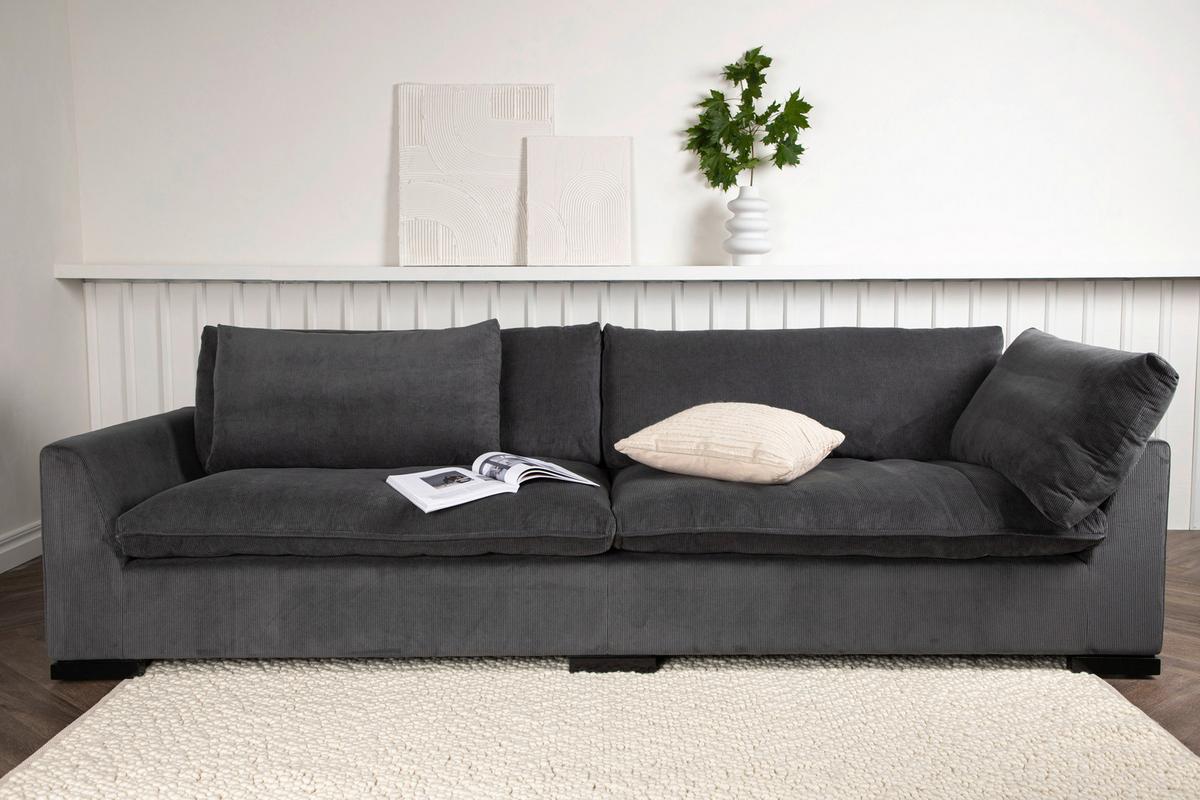 3-SITZER-SOFA DURHAM - Dunkelgrau, Design, Holz/Textil (270/82/105cm) - Livetastic