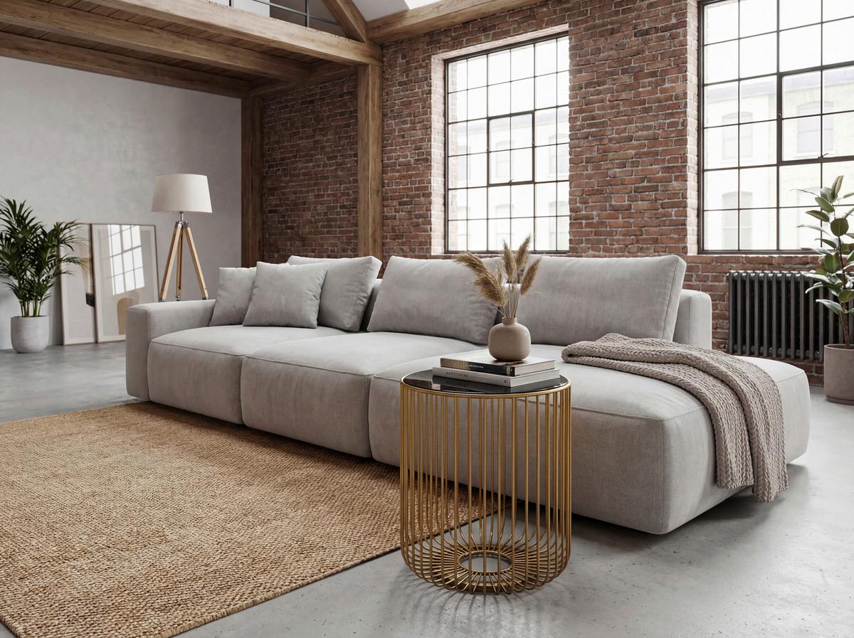 Masă Auxiliară Wl7.508 - auriu, Design, sticlă/metal (40/40/47cm) - Livetastic