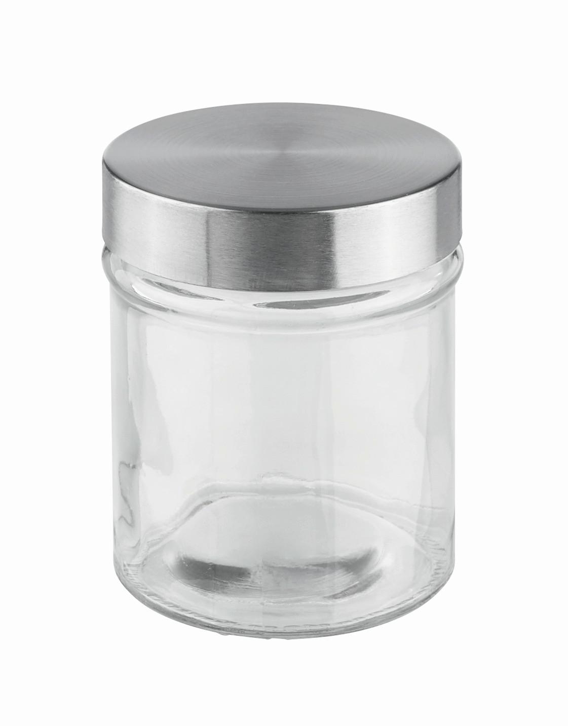 FÖRVARINGSBURK REINER - 0,3L -AKT- - stålfärgad/klar, Modern, metall/glas (8,5/10,5cm) - Mömax