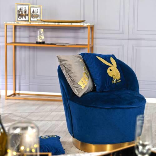 PLAYBOY Polstersessel Stella Samtbezug Blau - Blau, KONVENTIONELL, Textil (67/70/71cm) - Playboy