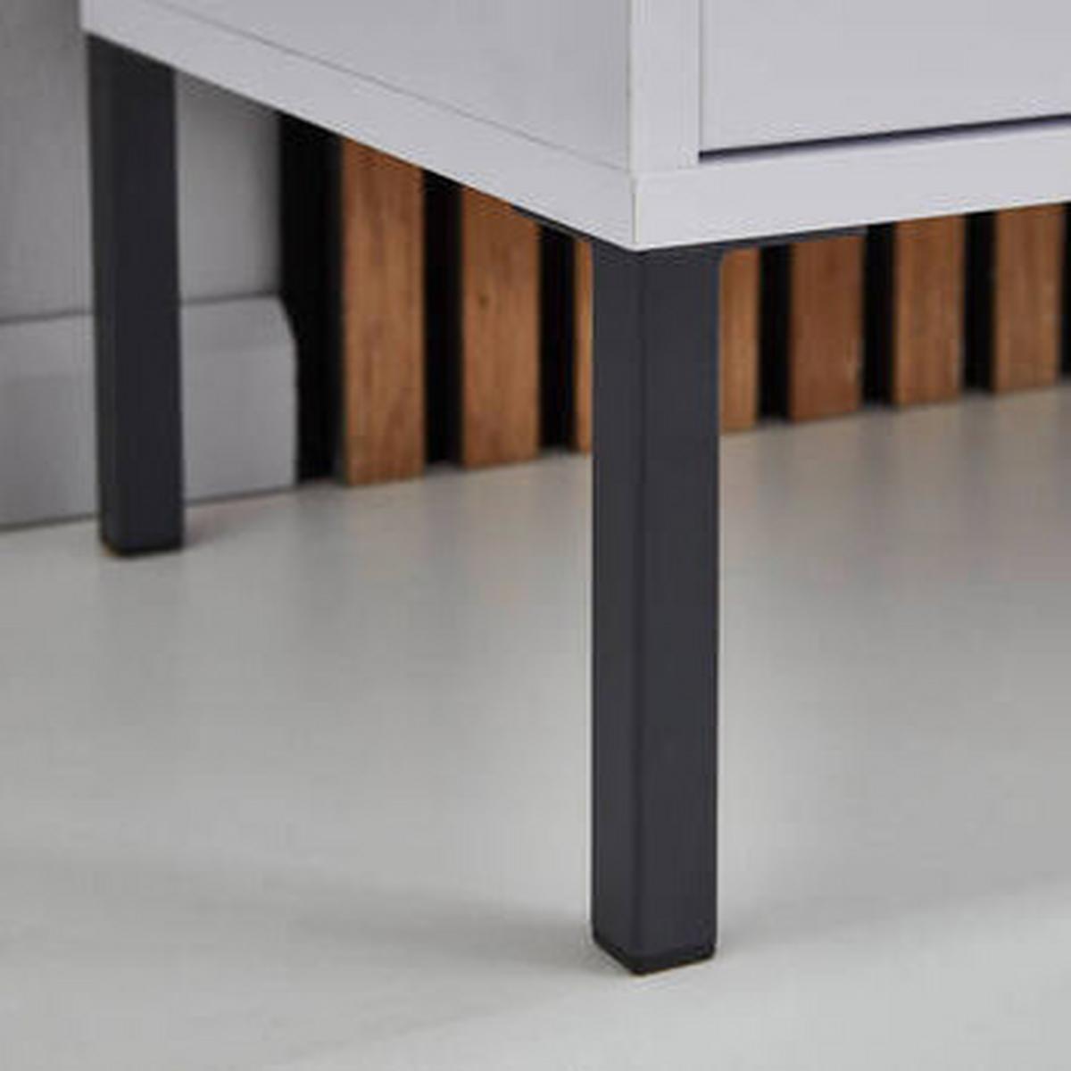 Kommode Mailand Typ 11 Weiß - Weiß Hochglanz/Anthrazit, MODERN, Holzwerkstoff/Metall (105,5/86/33cm) - MID.YOU
