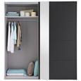 Omara Z Drsnimi Vrati Madrid - črna/krom, Konvencionalno, leseni material (200/216/68cm) - Premium Living