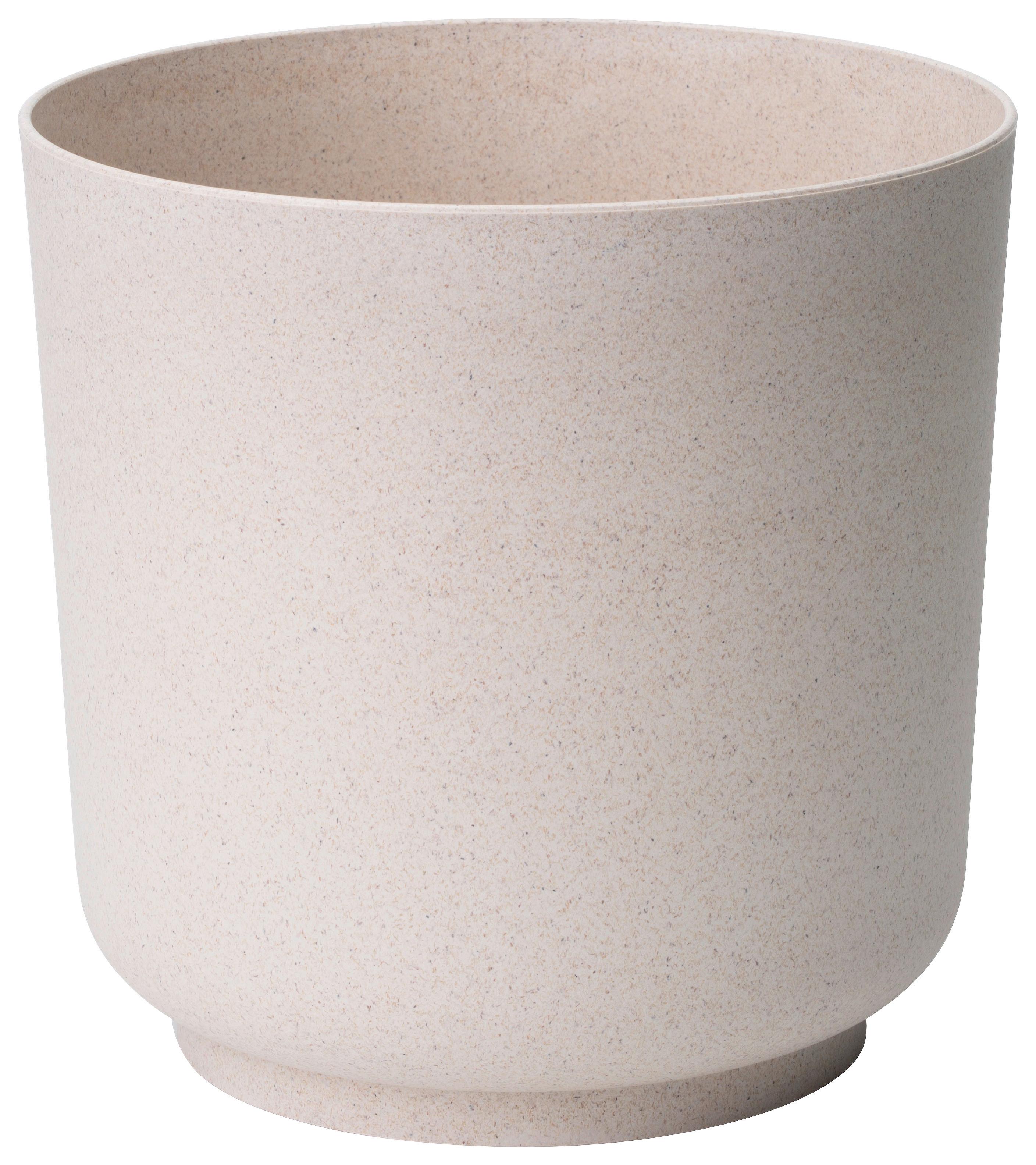 Kaspó Átm./ma.: Kb. 15/14,9cm Ecocare - fehér, Lifestyle, műanyag/fa (15/14,9cm) - ecoTree
