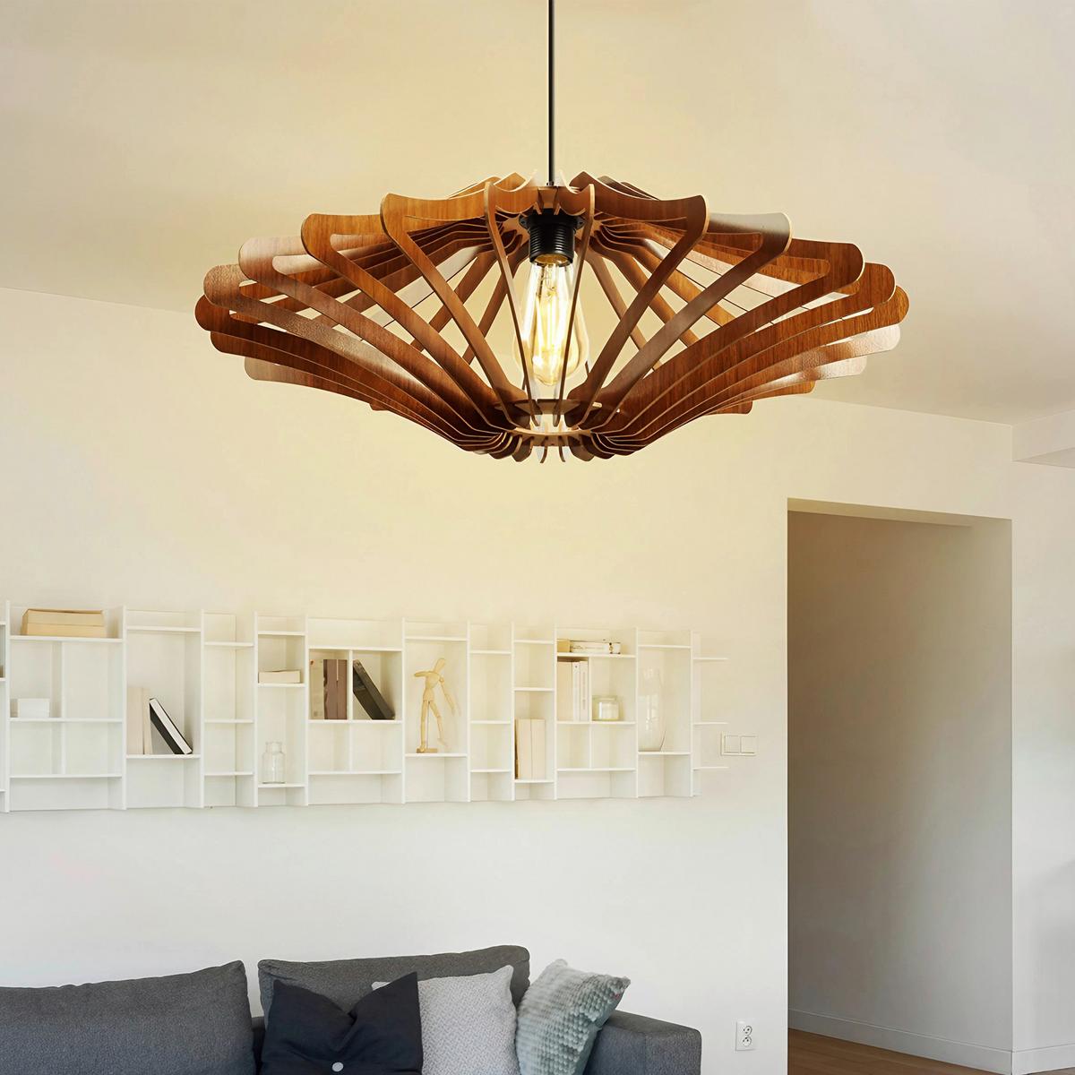 LAMPA WISZĄCA 171 - beżowy, Design, materiał drewnopochodny (47/55cm) - P & B