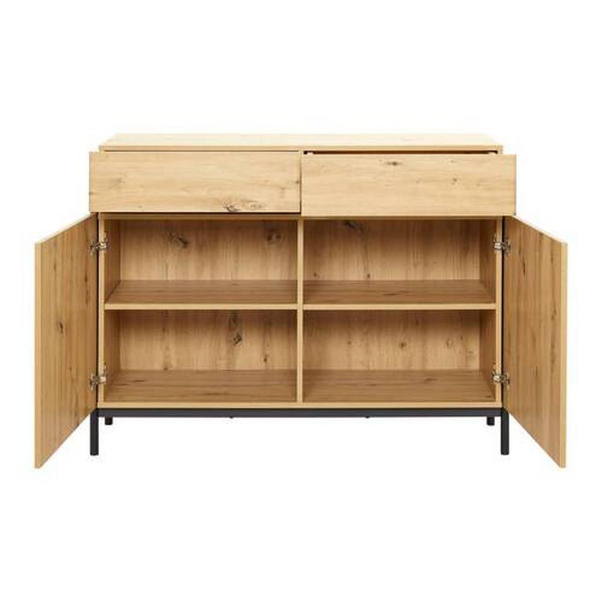 Komoda Jasmina - boje hrasta/crna, Moderno, drvo/metal (118/90/41,5cm) - Bessagi Home