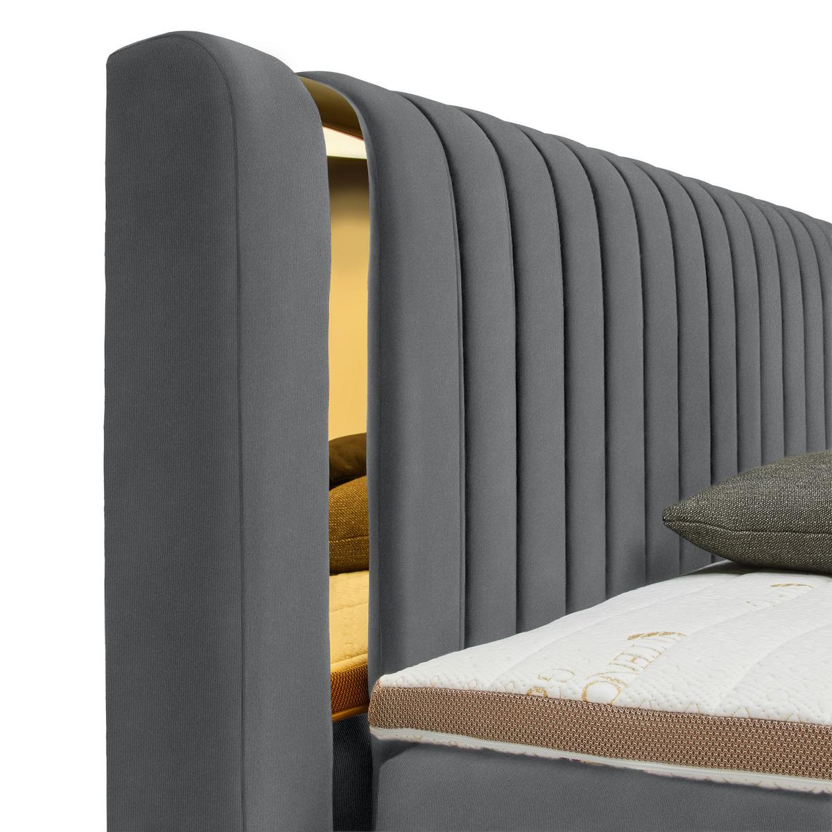 PAT BOXSPRING MINOLA GOLD EXKLUZIV - antracit, Konventionell, textil (160/200cm) - Premium Living