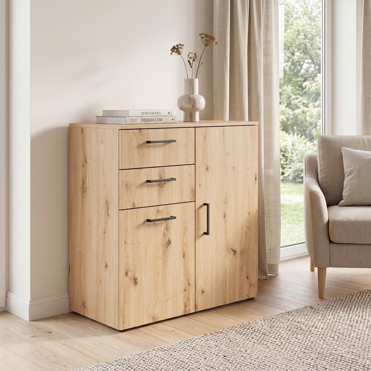 Komoda Multi - crna/antracit, Moderno, pločasti materijal/plastika (80/83/40cm) - Modern Living