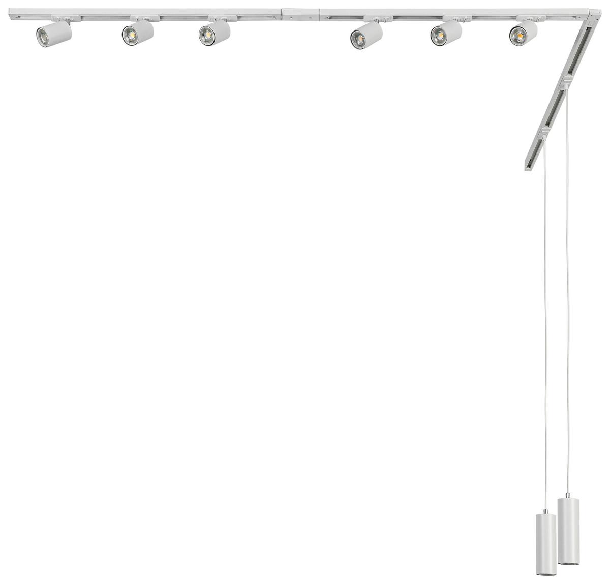 SYSTEM SZYNOWY BINE - biały/kolor chromowy, Trend, tworzywo sztuczne/metal (262cm) - Novel