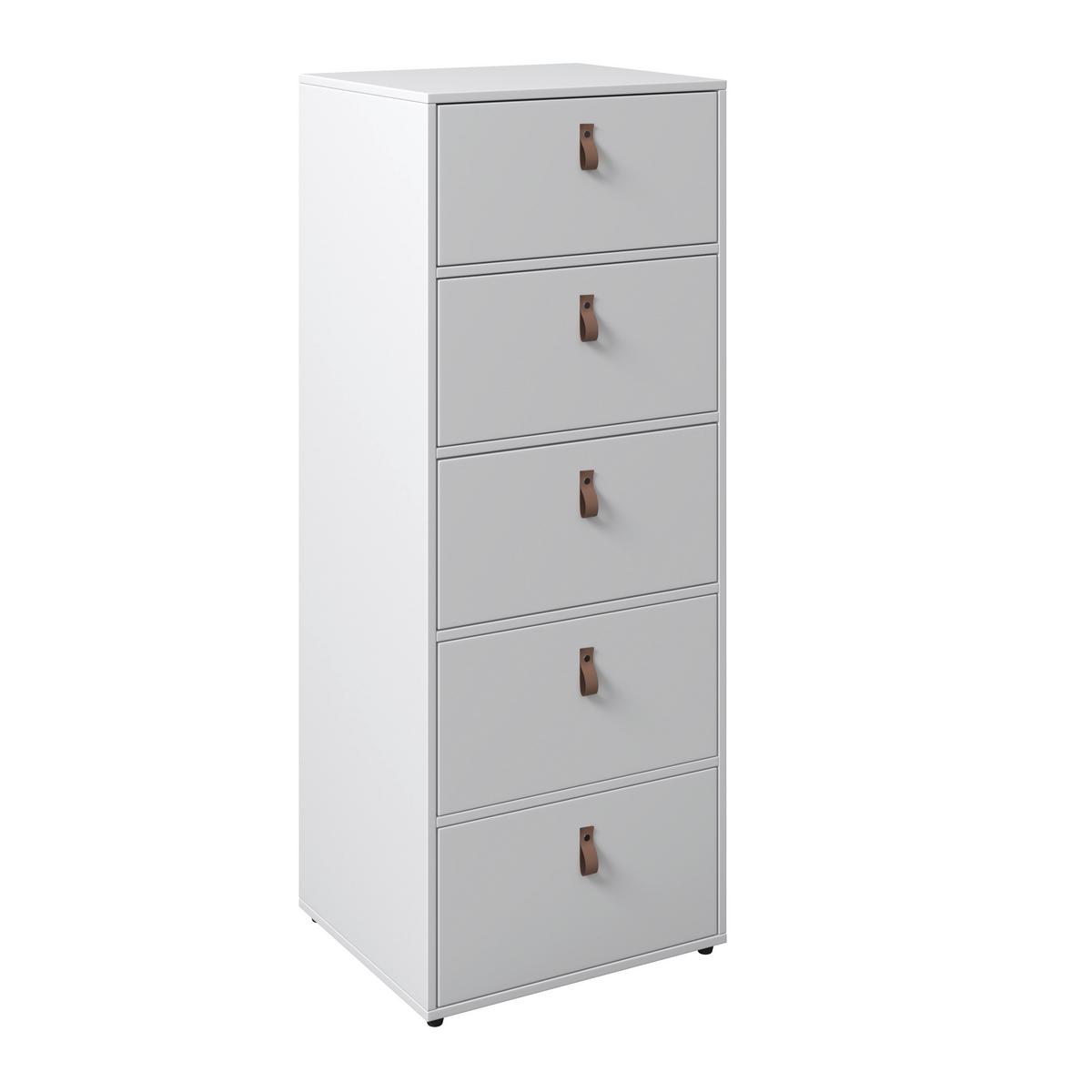 Kommode "Mick", weiß, MDF - Schwarz/Braun, MODERN, Kunststoff (46/119,5/40cm) - Bessagi Home