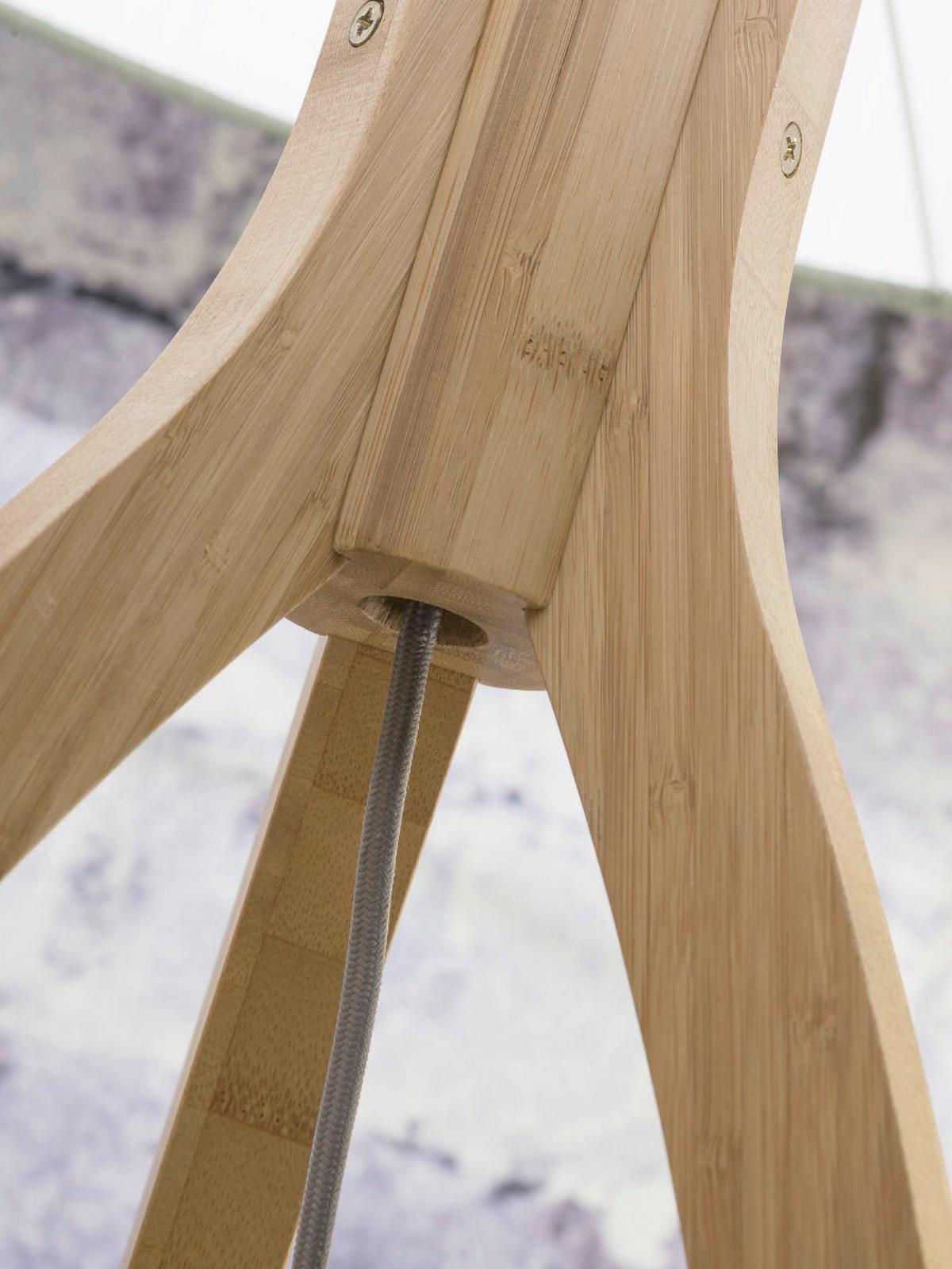 Stoječa Svetilka Anna, Svetlo Siva, Bambus - naravne barve/svetlo siva, Trend, tekstil/les (60/160cm) - Good & Mojo