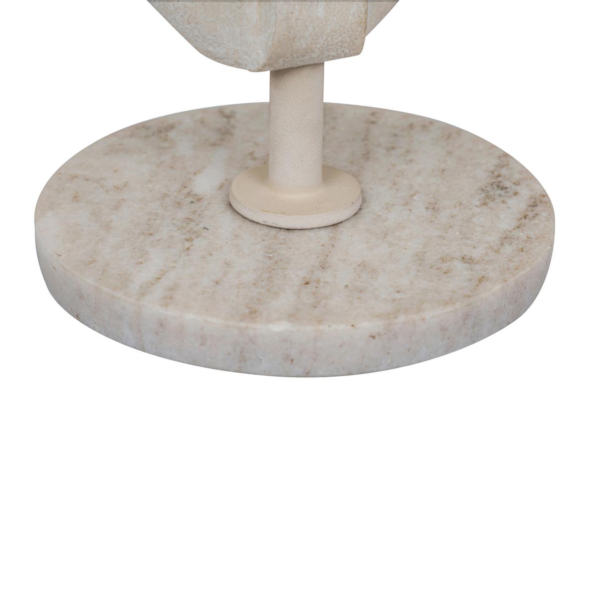 Skulptur Ahyv Beige - Beige, Basics, Stein/Metall (13/37/13cm)