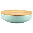 Schüssel Anabel Mint L mit Deckel - Naturfarben/Grün, Natur, Holz/Holzwerkstoff (25,4/6,8cm) - Zandiara