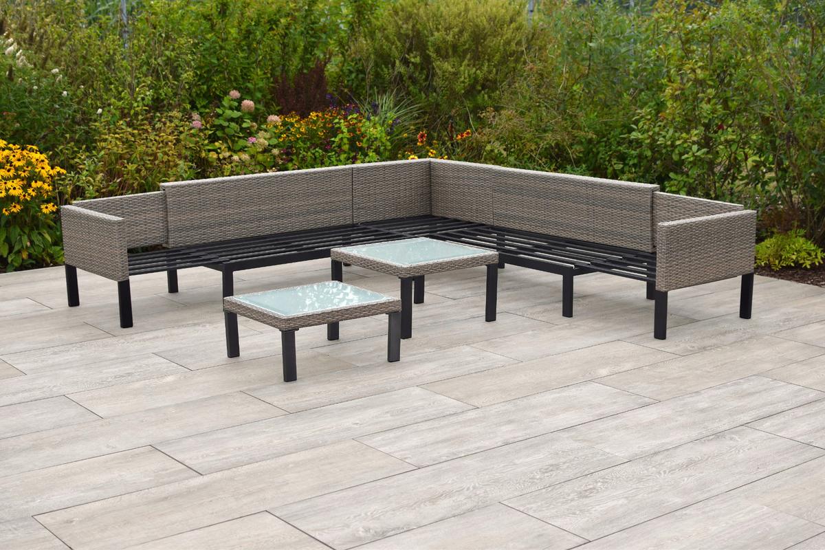 Lounge Garnitura Amantea, Raztegljiva - bež, Moderno, kovina/umetna masa (200/200cm) - Gardenson