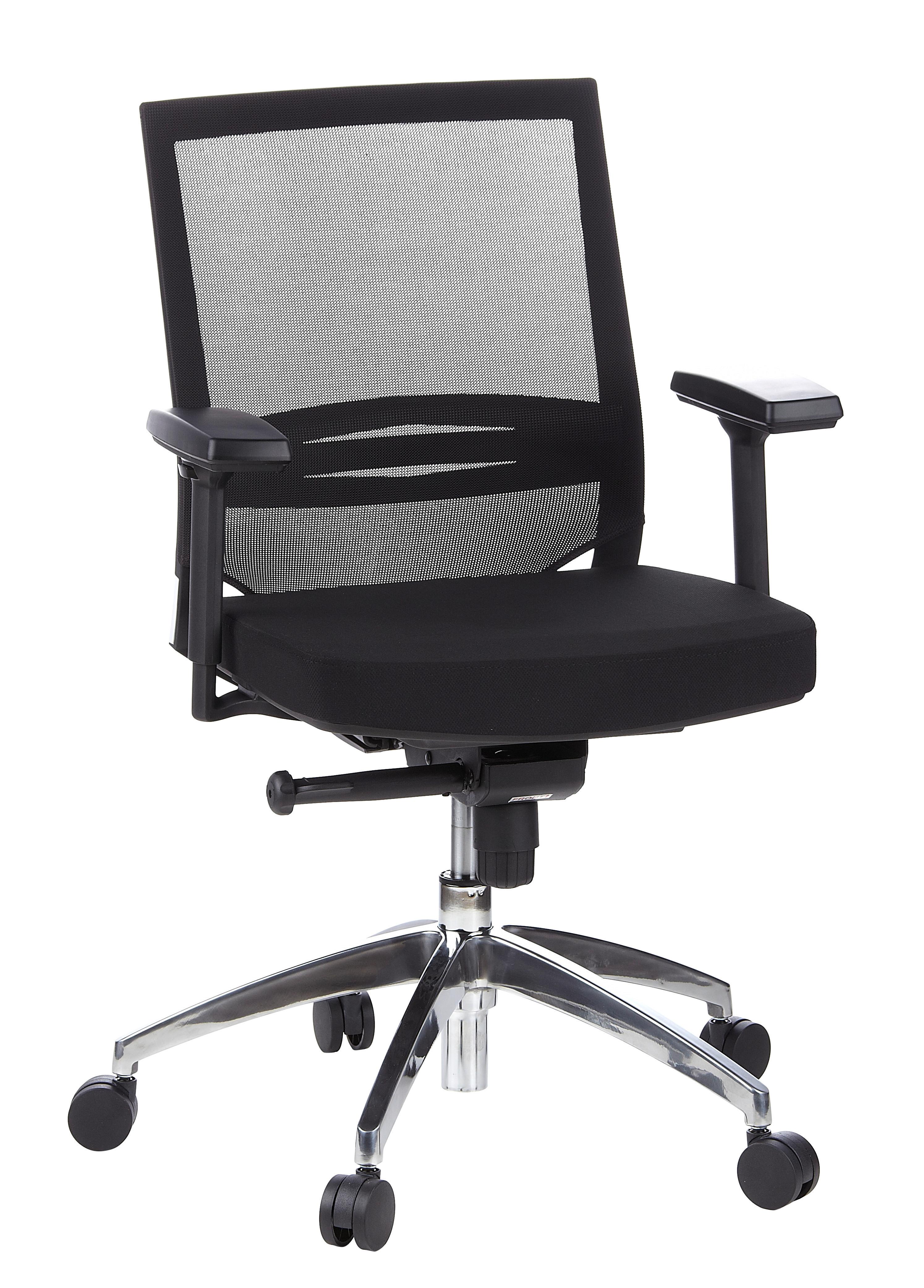 Pisarniški Stol Porto Pro, Črna - črna/barve aluminija, Moderno, kovina/umetna masa (59/108/49cm) - MID.YOU