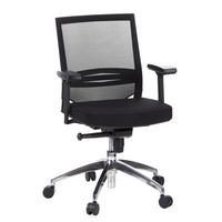 Drehstuhl Porto Pro Schwarz ca. 59x108x49cm - Schwarz/Alufarben, MODERN, Kunststoff/Textil (59/108/49cm) - MID.YOU