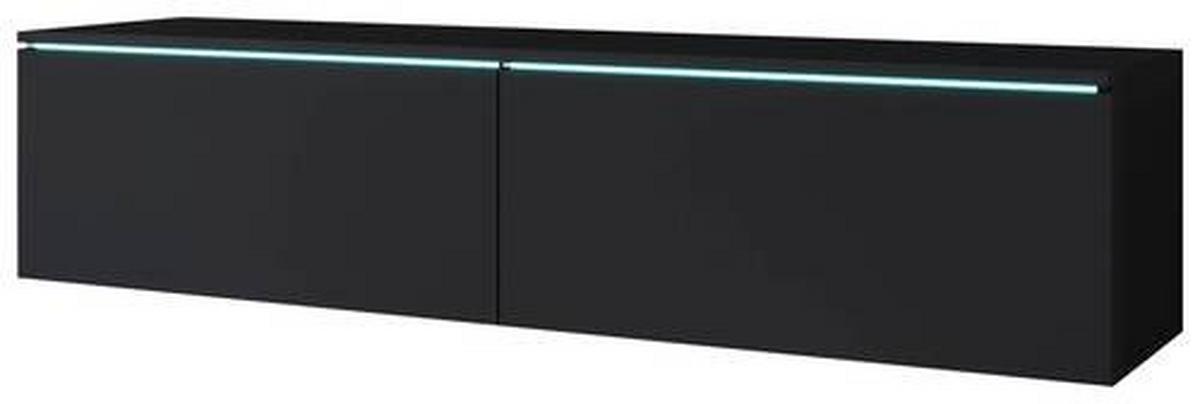 Nizka Omarica Lowa, Črna, Led - črna/siva, Basics, umetna masa/leseni material (140/30/33cm) - P & B