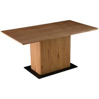 Jedilna Miza Joe, Barva Oreha, 160x90 - barva oreha/črna, Trendi, kovina/leseni material (160/75/90cm) - MID.YOU