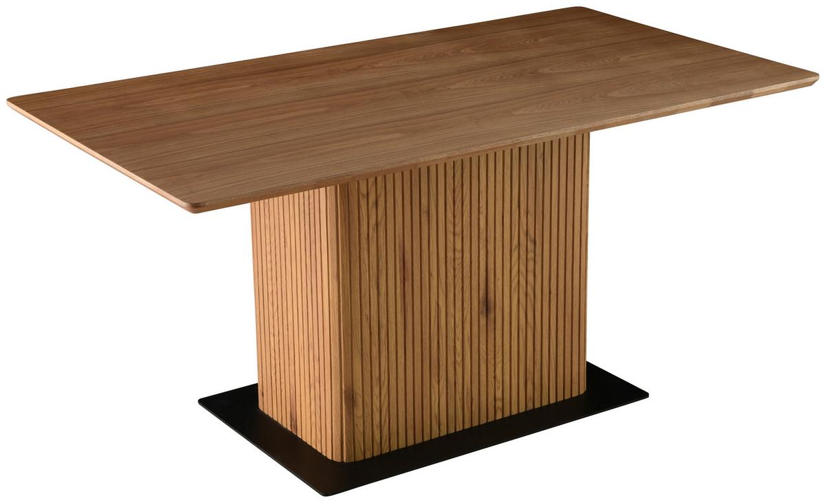 Jedilna Miza Joe, Barva Oreha, 160x90 - barva oreha/črna, Trendi, kovina/leseni material (160/75/90cm) - MID.YOU