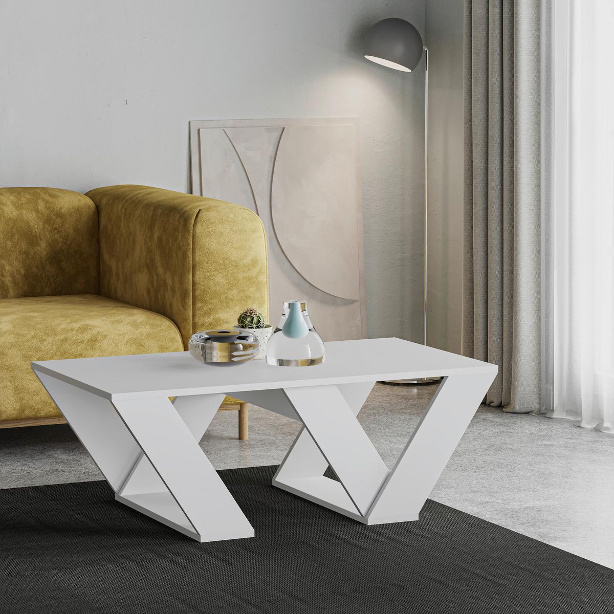 Klubska Miza Pipra - bela, Design, leseni material (120/40/60cm) - Livetastic