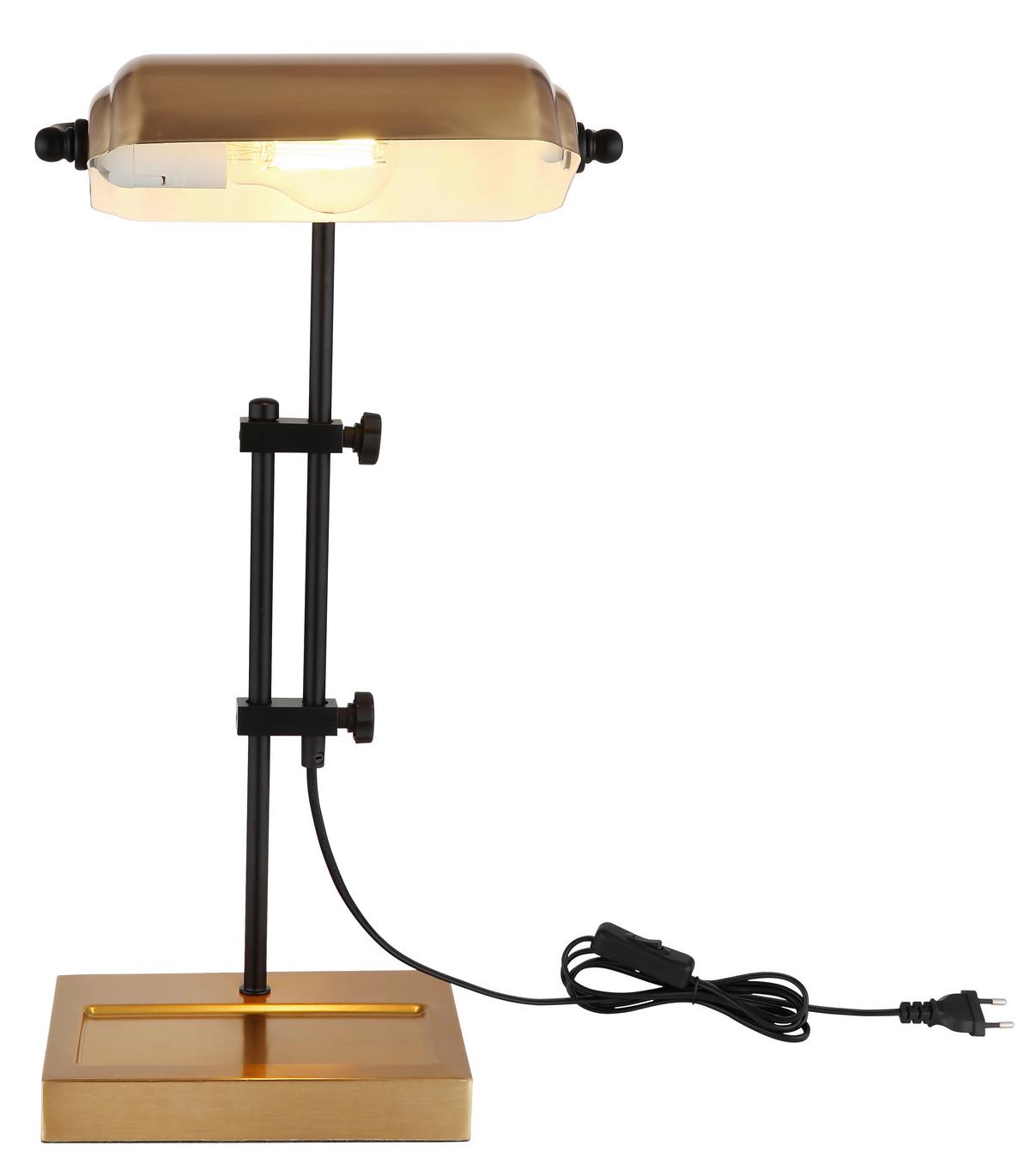 Tischleuchte Marid Weiß/Goldfarben max. 60 Watt - Goldfarben/Schwarz, KONVENTIONELL, Metall (26,5/18,2/50cm) - Globo