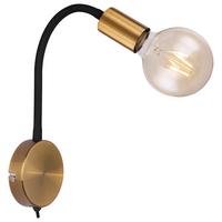 Svjetiljka Zidna 54010-1w Eddy - zlatne boje/crna, Basics, metal (30/43cm) - Globo