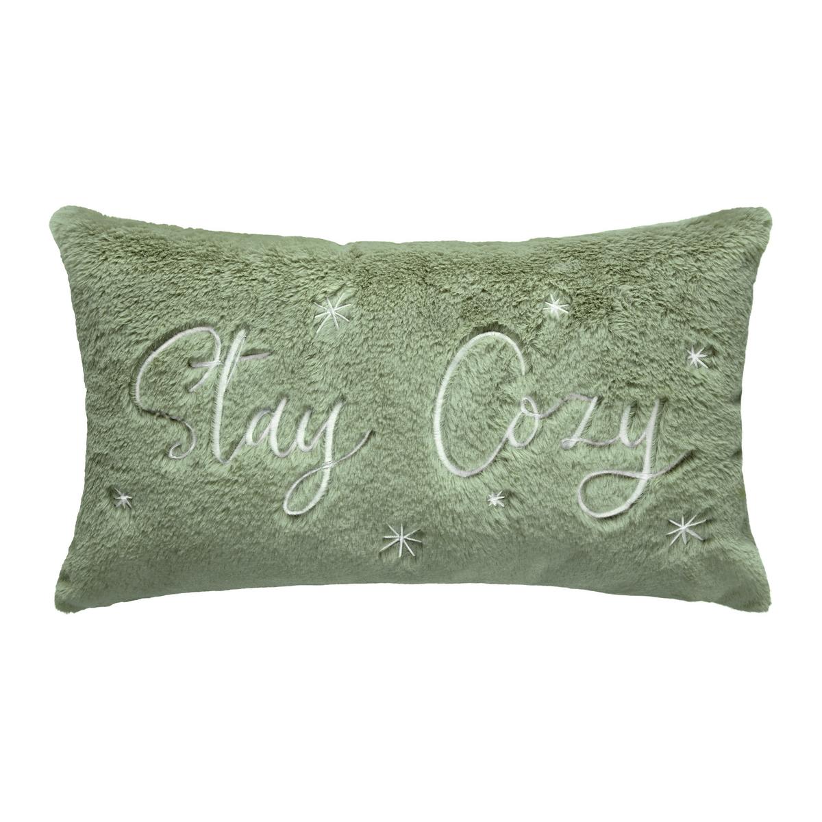 Fellkissen Stay Cozy Salbeigrün ca. 30x50cm - Salbeigrün, KONVENTIONELL, Textil (30/50cm) - Modern Living