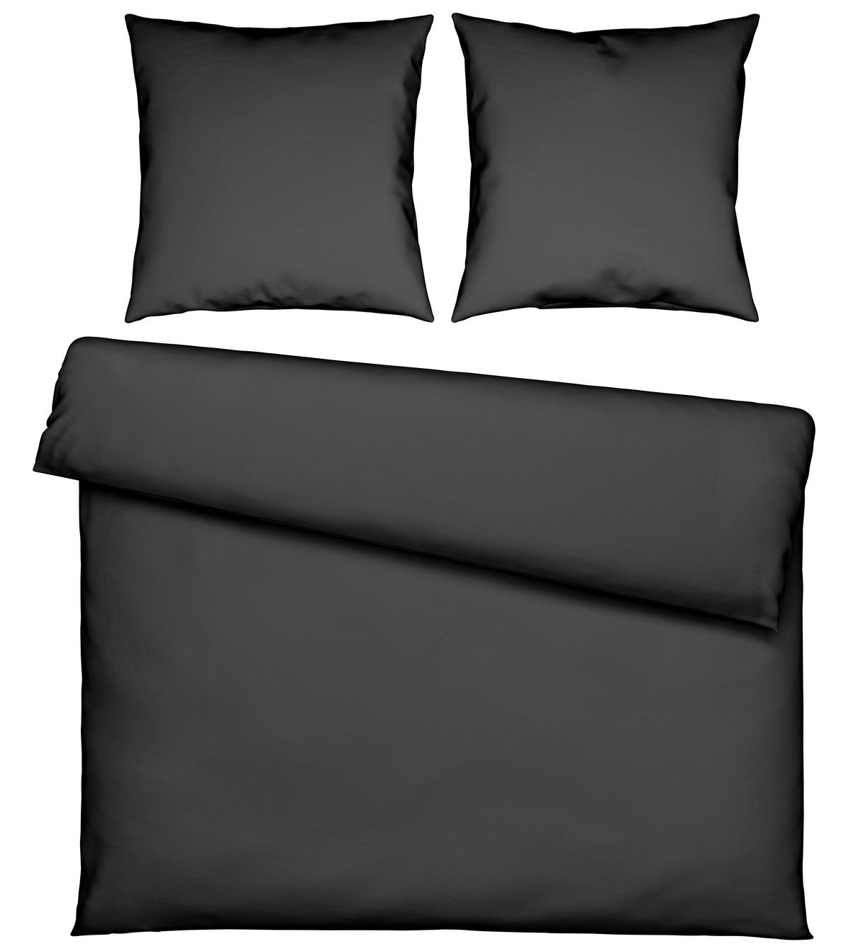 Bettwäsche Stone Washed Uni XXL Anthrazit ca. 200x200cm - Anthrazit, MODERN, Textil (200/200cm) - Modern Living