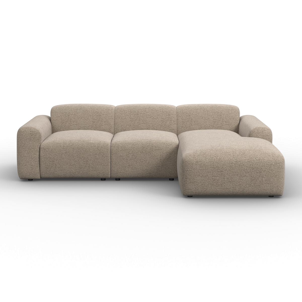 Wohnlandschaft Marlo Chenille Braun - Schwarz/Braun, MODERN, Holz/Kunststoff (263/66/162cm) - Bessagi Home