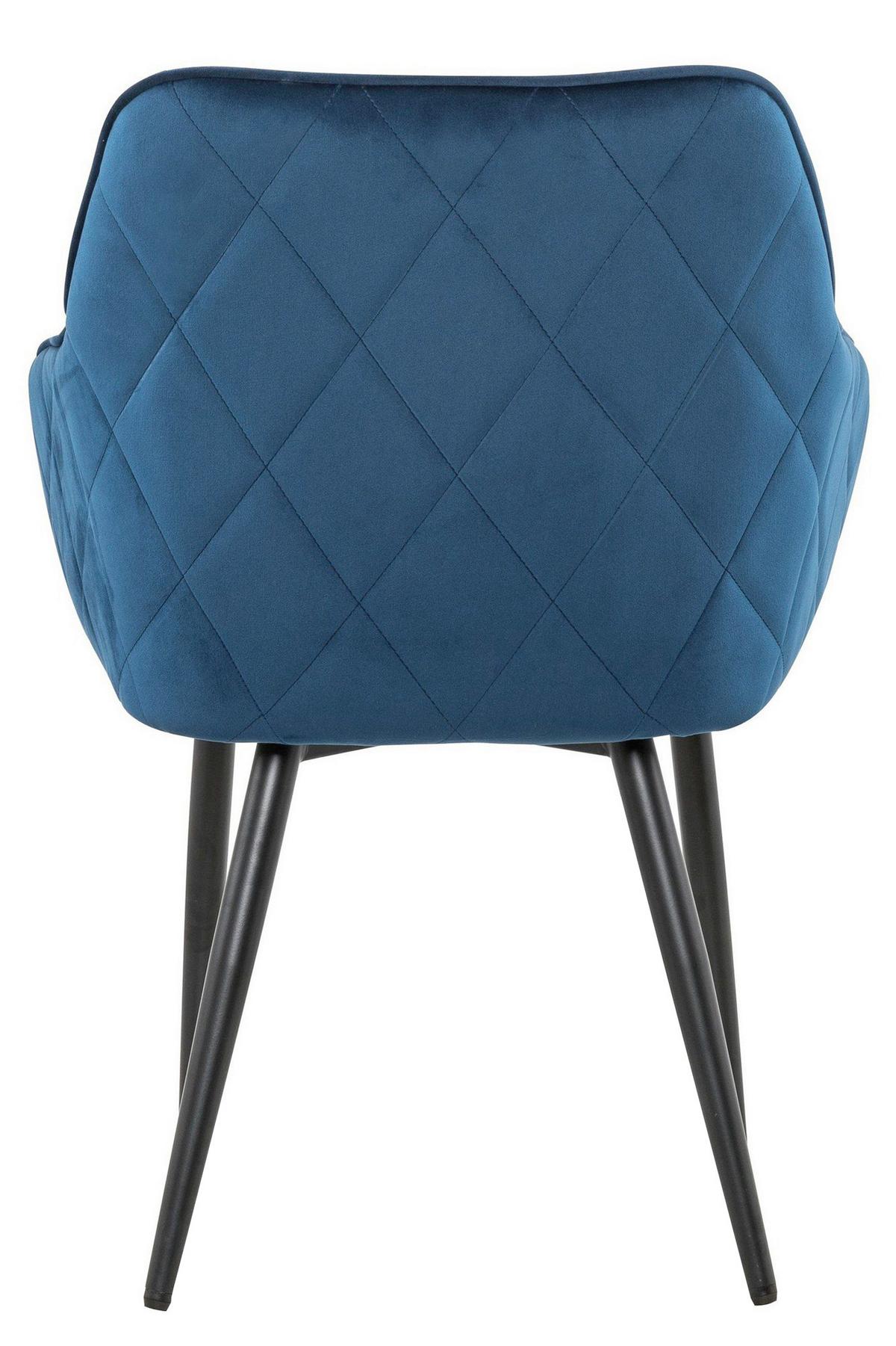 Naslanjač Samt, Modra - modra/črna, Moderno, kovina/tekstil (61/85/60cm) - Livetastic