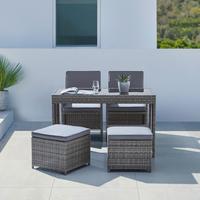 Kerti Garnitúra Bilbao - fekete/antracit, Modern, műanyag/üveg - Mömax