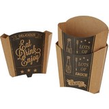 Pommestüte BBQ in Braun/Schwarz - Schwarz/Braun, Papier (15/11/16cm)