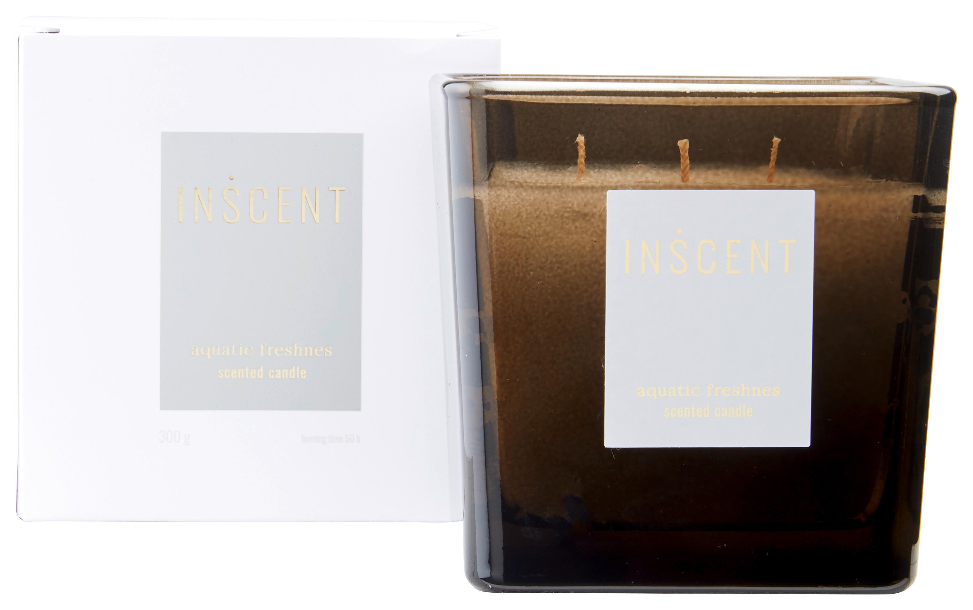 Illatgyertya Aquatic Freshness - világoszöld/fehér, Design, Üveg (10/10/10cm) - Inscent