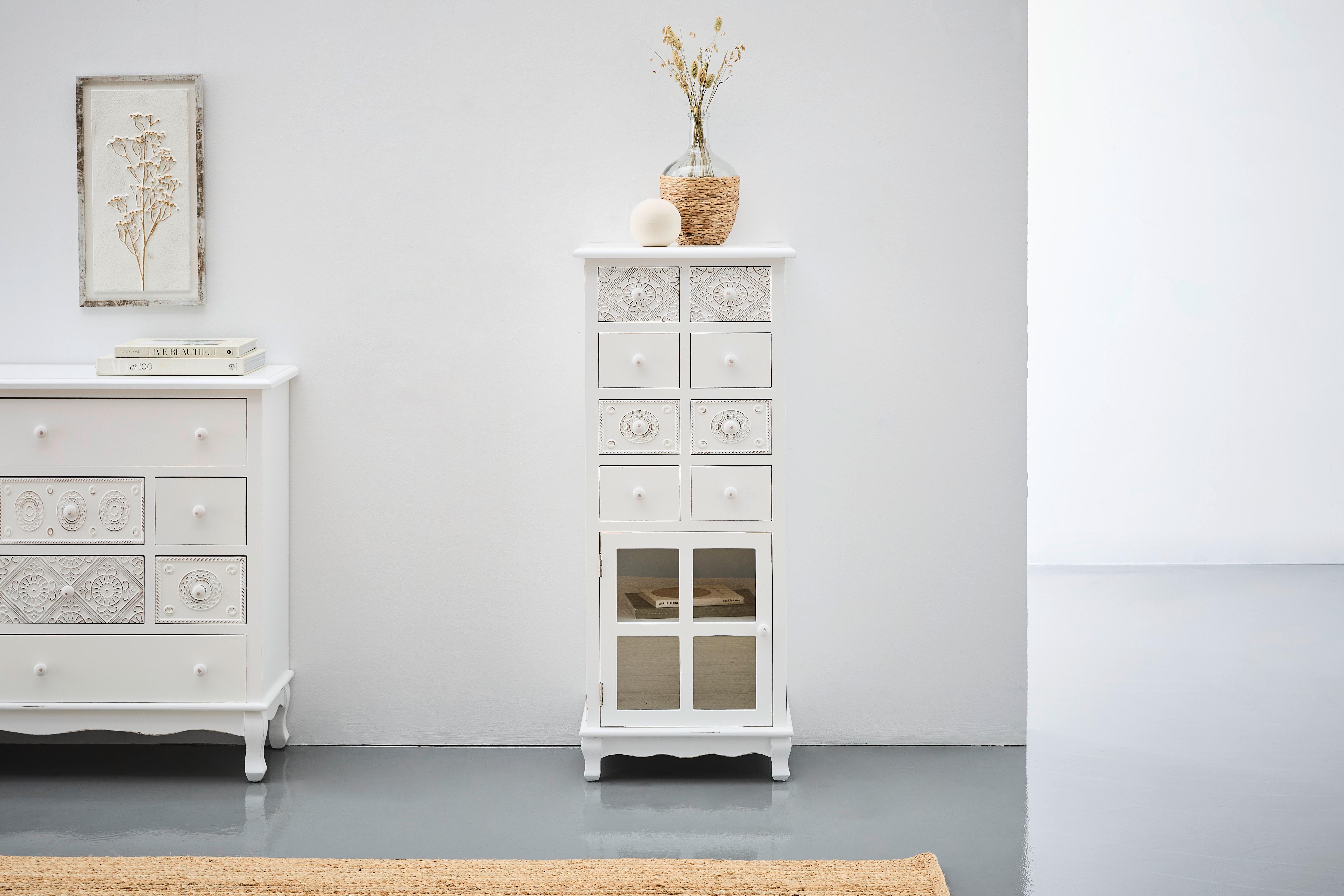 KOMODA CELIN - biały, Romantik / Landhaus, materiał drewnopochodny/drewno (50/120/35cm) - Landscape