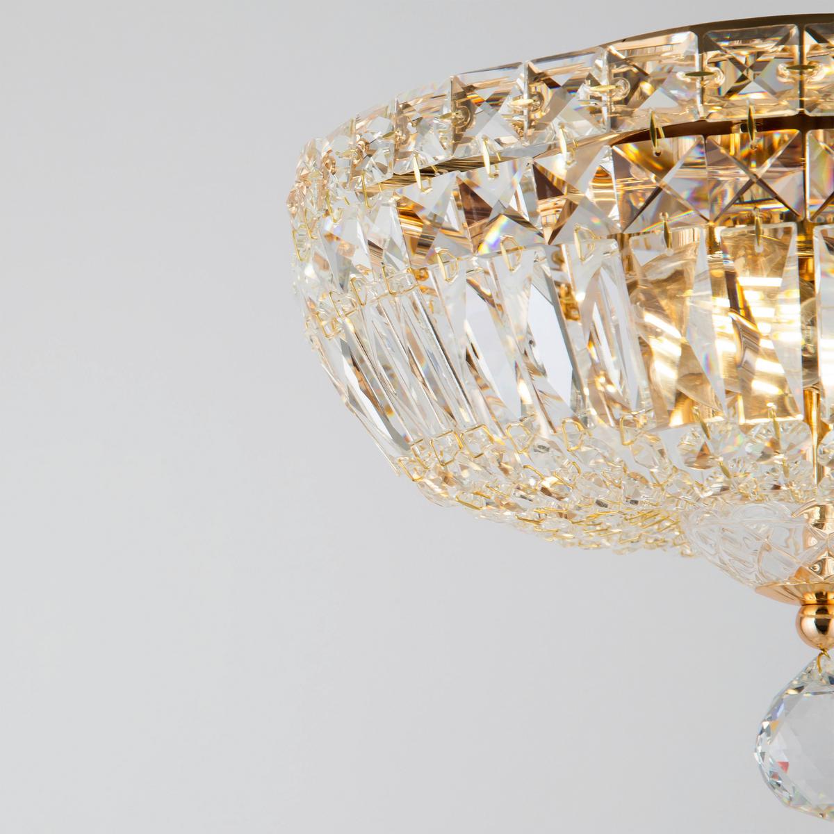 Kronleuchter Basfor Goldfarben max. 60 Watt - Goldfarben, Trend, Glas/Metall (30/18/30cm) - MAYTONI
