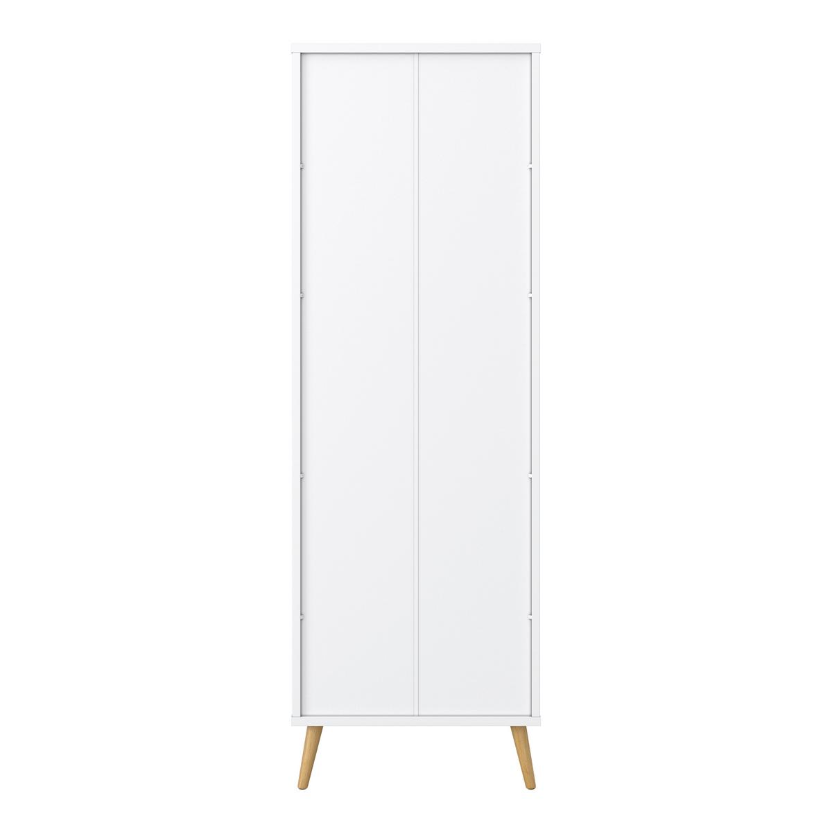 Drehtürenschrank Ludo Weiß ca. 60x180x40 cm - Weiß/Naturfarben, MODERN, Holz/Metall (60/180/40cm) - Bessagi Home