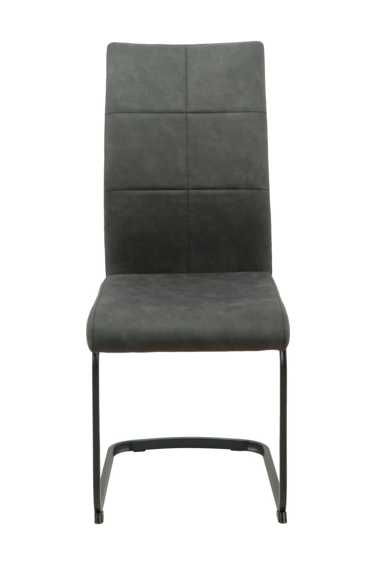 SCHWINGSTUHL-SET MELANIE S 4ER-SET - Anthrazit/Schwarz, MODERN, Textil/Metall (42/98/60cm) - MID.YOU