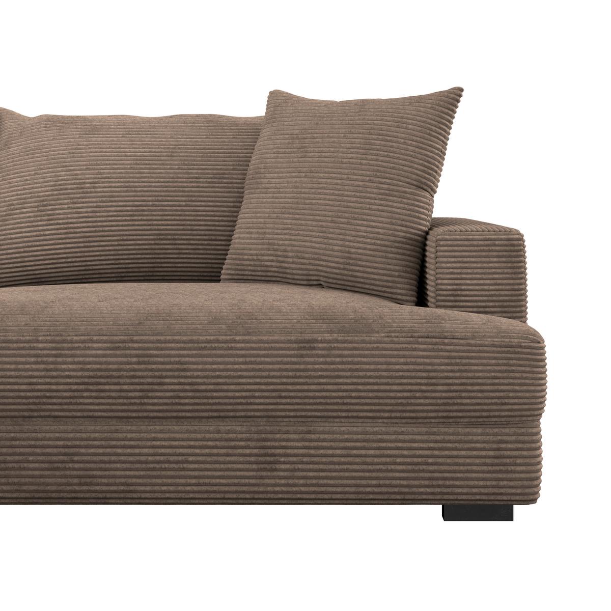 Ugaona Garnitura Pelle - bežbraon/crna, Moderno, tekstil (180/265cm)
